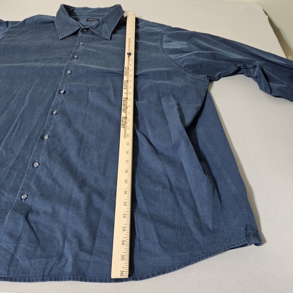 Proper Cloth Dress Shirt Mens 4XB Steel Blue White Big Button Chambray - Picture 4 of 7